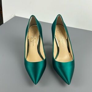 Jessica Simpson Teal Satin Heels